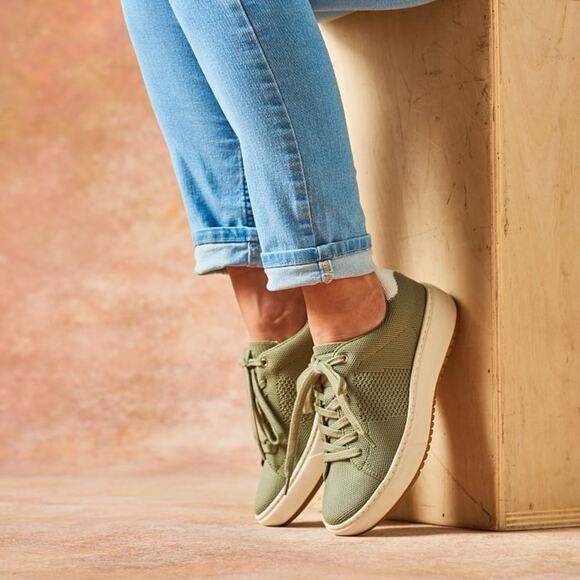 Sofft Womens Waylyn Knit Lace Up Sneakers Shoes Size 6 Sage Comfort - Picture 2 of 12